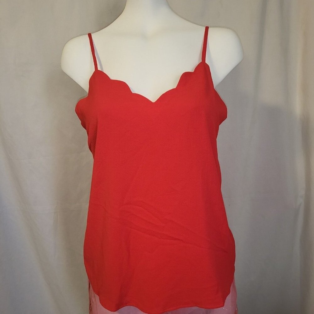 Three Monteau Women Size M Dressy Tank Tops Green, Red and Blue Low Cut, NWOT - Picture 3 of 10